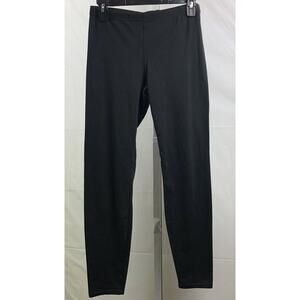 Knit Pants Women M Black Tapered Leg Stretch Elastic Waist Leggings Activewear